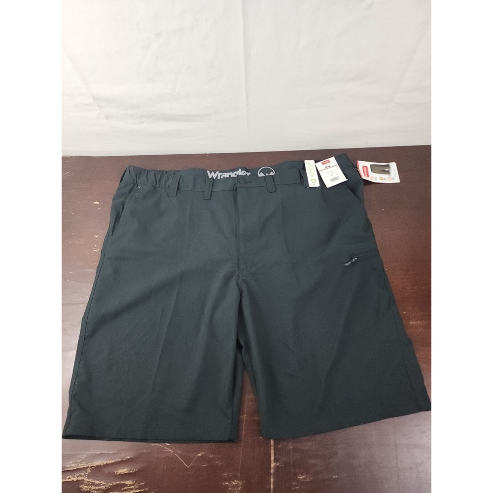 Wrangler Mens‎ 48 Performance Flex Elastic Waist Shorts Dark Blue Zip Pockets